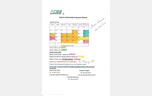 Séniors : planning reprise entrainement et calendrier séniors 1