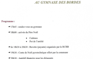 Venez nombreux le 4 décembre ! Arbre de Noel RCBB