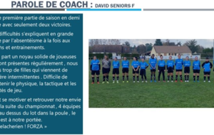 Parole de coach Séniors féminines