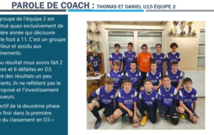Parole de coach U15 équipe 2