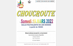 Choucroute RDV le 19 mars !