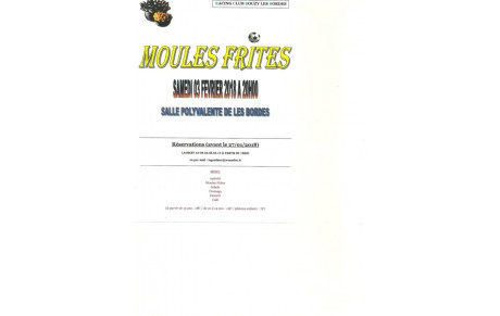 Moules frites 3 février, venez nombreux !