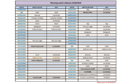 Mise à jour Calendriers des doyens
