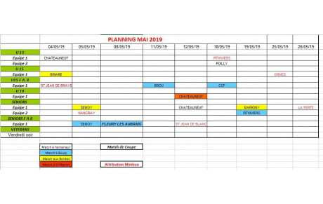 planning mini bus MAI 2019