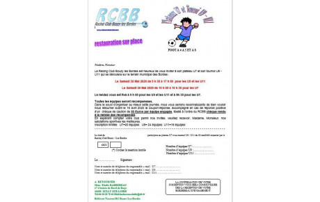 Tournoi RCBB: U7 U9 U11