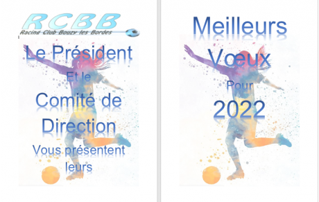 Le RCBB vous souhaite une bonne année 2022 !
